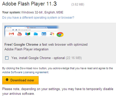 Guida di Flash Player/ Problemi di installazione | Flash Player | Windows