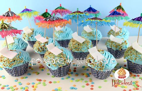 cupcakes estate mare pasta di zucchero polvere di zucchero cameo paneangeli