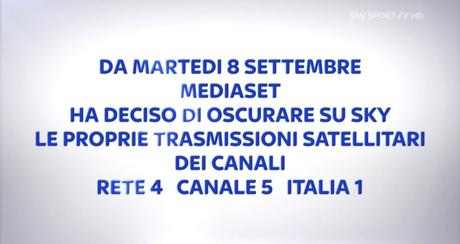 E' guerra tra Mediaset e Sky... e Cologno da mezzanotte cripta Canale 5, Italia 1 e Rete 4