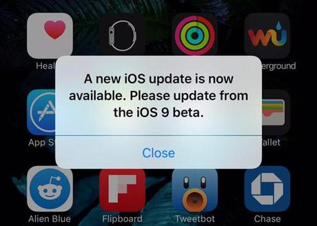 iOS 9: alcuni utenti hanno già ricevuto l'alert per installare l'update