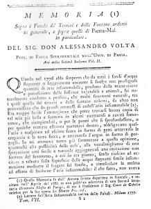 memoria di Volta del 1772