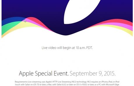 Apple: Live Streaming presentazione iPhone 6S e iPhone 6S Plus