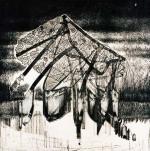 Sara Montani, Circo, cera molle su rame, 2002 50x50 cm