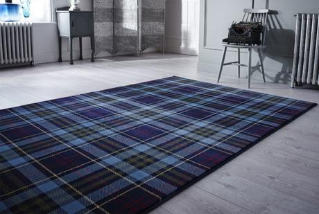 tappeto tartan scozzese blue