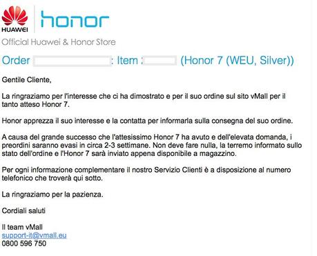[Flash News] Avete ordinato honor 7? Entro il 21 settembre sarà vostro