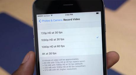 Iphone 6s: ecco quanto occuperanno i filmati in 4K