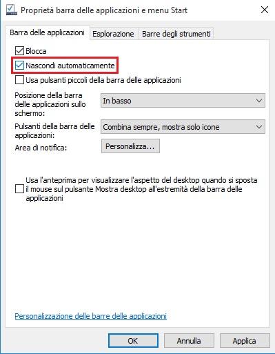 [Guida] Come fixare la funzione (nascondi automaticamente) della barra delle applicazioni in [Windows 10]