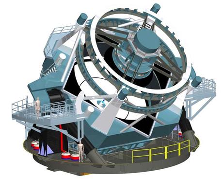 Un modello del futuro Large Synoptic Survey Telescope attualmente in costruzione presso l'Osservatorio dell'ESO, in Cile. Sarà funzionante nel 2022. Crediti: ESO