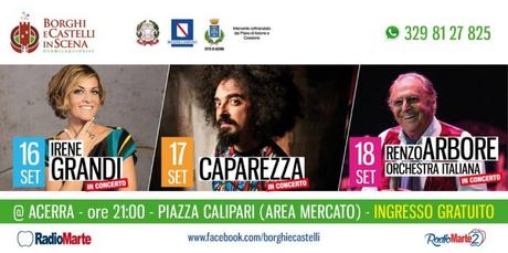 Concerti gratuiti ad Acerra: Irene Grandi, Caparezza e Renzo Arbore