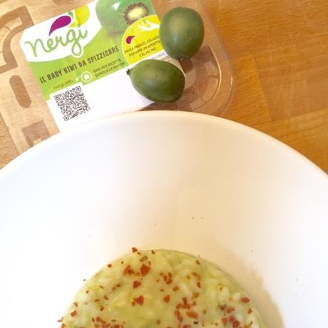 Risotto mantecato robiola e Nergi® con briciole di prosciutto crudo