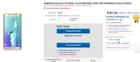 SAMSUNG GALAXY S6 EDGE Samsung Galaxy S6 Edge Plus a 615 euro con promozione Galaxy Innovator PLUS SM G928F 32GB ORO GARANZIA ITALIA 24 MESI   eBay