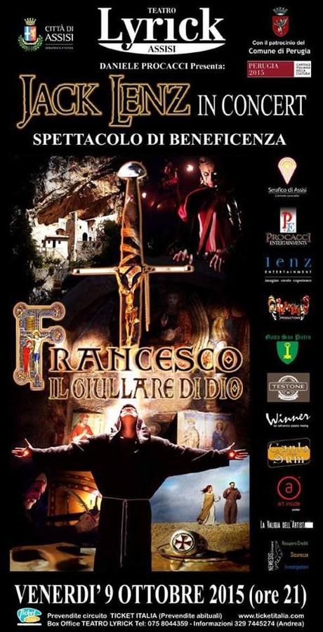 Jack Lenz in concert ad Assisi presenta il suo inedito musical - ASSISI - Teatro Lyrick, venerdì 9 ottobre ore 21.00.