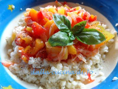 Fregola con peperonata