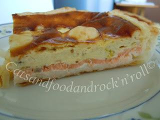 Quiche al salmone, porri e aneto