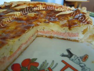 Quiche al salmone, porri e aneto