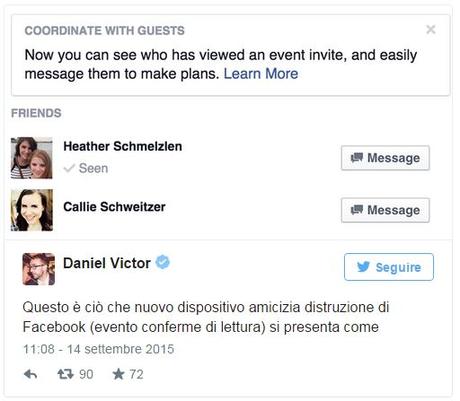 Facebook: arrivano le notifiche di lettura per gli eventi