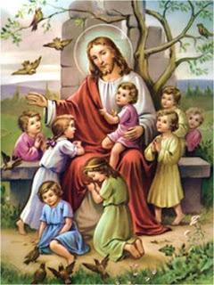 Schema a punto croce: Gesù tra i fanciulli_3