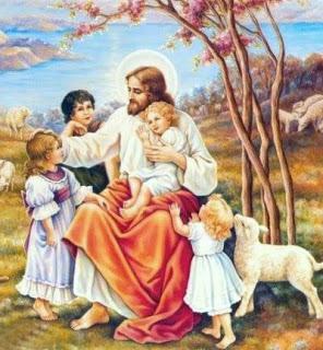 Schema a punto croce: Gesù tra i fanciulli_2