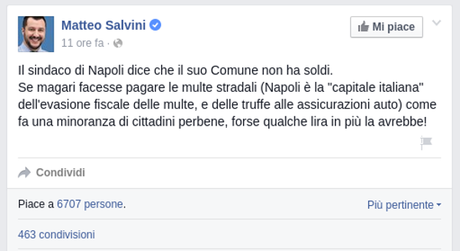 Matteo Salvini napoletani truffatori disonesti truffe