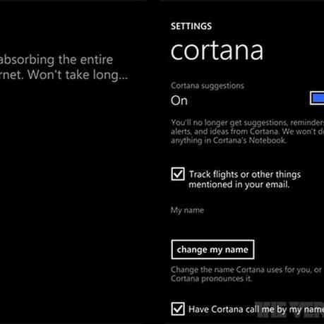 Guida per usare Cortana in Windows Phone 8.1: Impostazioni.