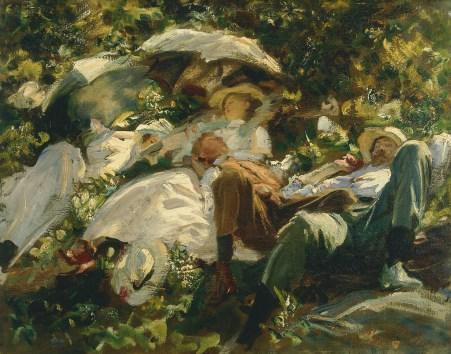 John Singer Sargent- Group with Parasols, c.1904–5. Copyright: Private collection