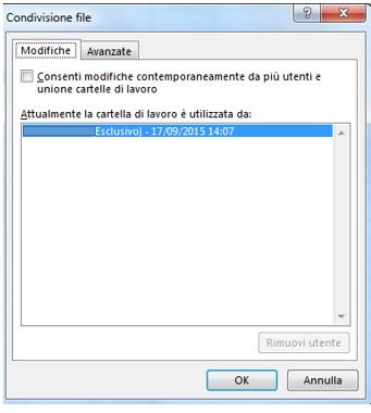 Condividere e lavorare contemporaneamente un file excel