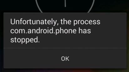 Errore com.android.phone è stato arrestato