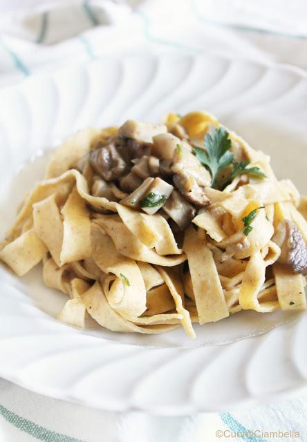 Tagliatelle al Farro con Funghi Porcini