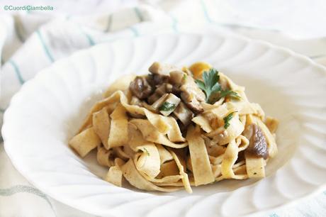 Tagliatelle al Farro con Funghi Porcini