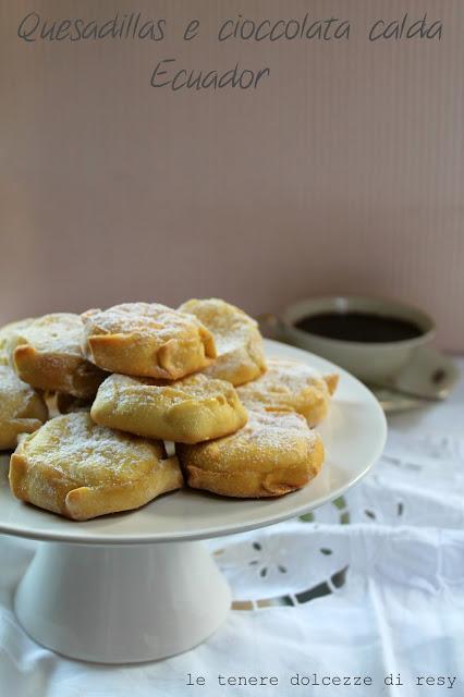 Quesadillas di Quito e cioccolata in tazza