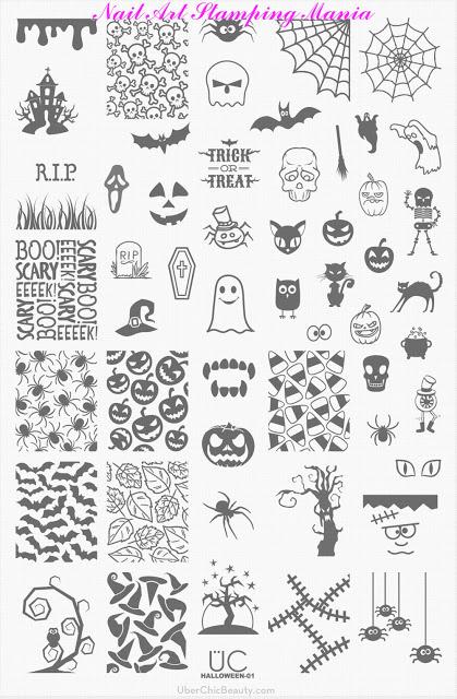 UberChic Beauty Halloween-01  Nail Stamping Plate Review