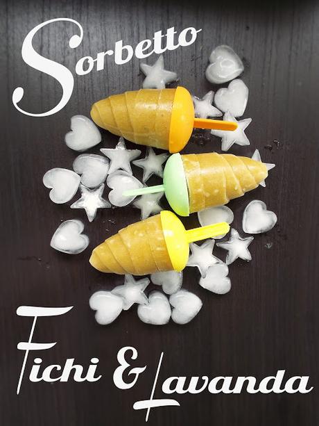 Sorbetto ai fichi con zucchero integrale e fiori di lavanda (senza gelatiera)