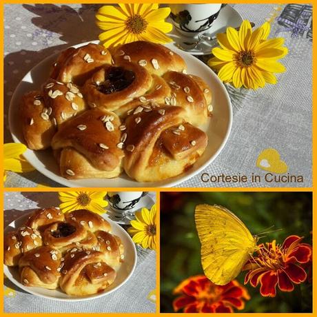 Panbrioche con marmellata e fiocchi d 'avena