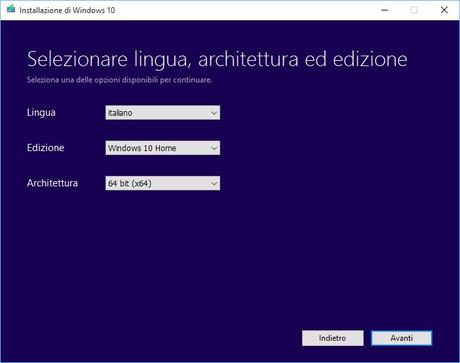 Creare chiavetta avviabile Windows 10