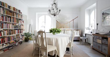 Nordic style e shabby chic per un bellissimo appartamento svedese