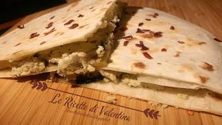 Piadina all'olio d'oliva vegetariana