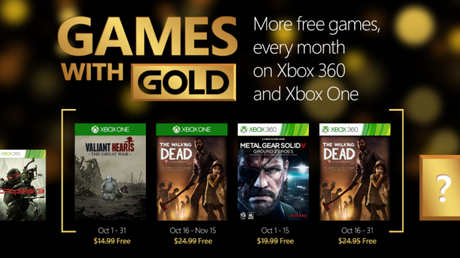 Metal Gear Solid 5: Ground Zeroes e The Walking Dead tra i Games with Gold di ottobre