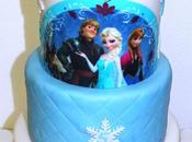Torta decorata piani Frozen Disney: Olaf pupazzo renna Sven pasta zucchero