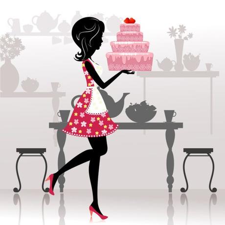 Girl with a romantic cake