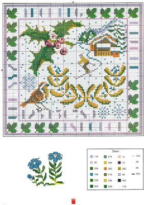 Cross stich -schemi a puntocroce - quattro stagioni