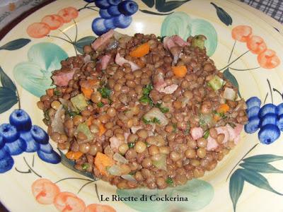 INSALATA DI LENTICCHIE, CON PANCETTA E VERDURE