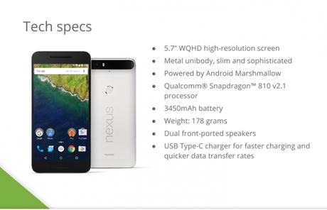 Nexus 6P immagini ufficiali confermano corpo in metallo, Gorilla Glass 4, e batteria da 3450mAh