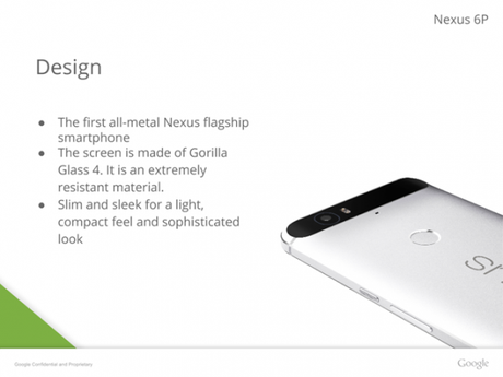 Huawei Nexus 6P: svelate le caratteristiche complete da alcune slide