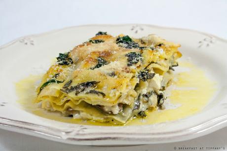 Lasagne spinaci e champignon / Spinach and button mushrooms lasagne recipe