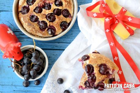 Schiacciata con Uva Fragola ed Emmentaler Dop