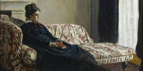 Méditation. Madame Monet au canapé (vers 1871) olio su tela; 48,2x74,5 cm; inv. RF 3665 8.(id 6) Monet 8. Paris, Musée d’Orsay © RMN-Grand Palais (musée d’Orsay) / Gérard Blot