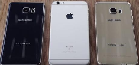 iPhone 6s Plus vs Galaxy Note 5 S6 Edge YouTube Samsung Galaxy Note 5 vs Galaxy S6 Edge Plus vs iPhone 6S Plus: video confronto Samsung Galaxy Note 5 vs Galaxy S6 Edge Plus vs iPhone 6S Plus: video confronto Samsung Galaxy Note 5 vs Galaxy S6 Edge Plus vs iPhone 6S Plus: video confronto