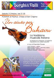 PORANA (pv) Un aiuto per Bukavu con il concerto del Festival Borghi e Valli, sabato 3 ottobre