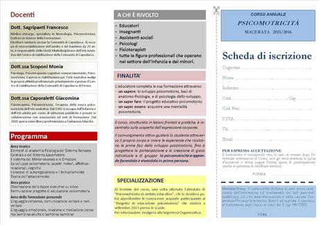 Corso annuale di psicomotricità a Macerata: aperte le iscrizioni