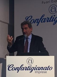 Il Presidente Cattaneo mentre interviene alla Presentazione del Rapporto Confartigianato